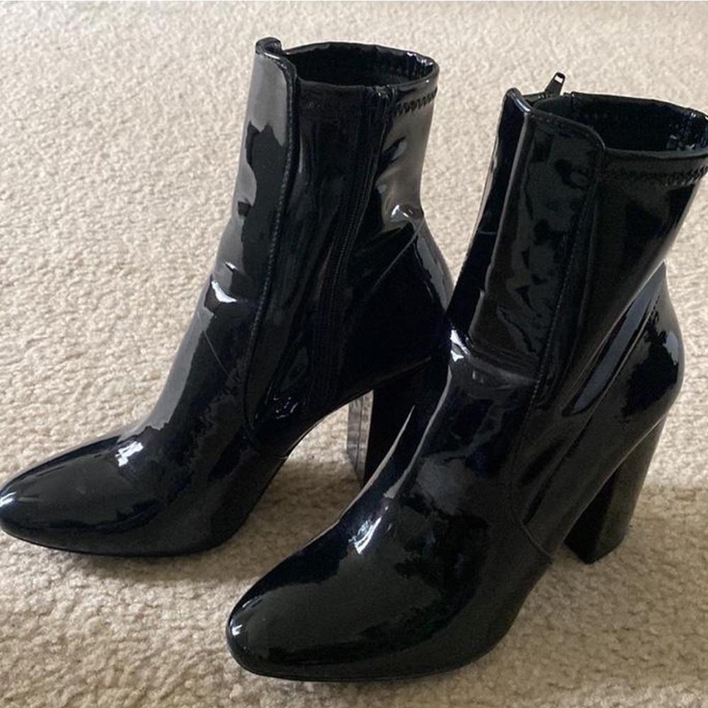 Faux leather booties